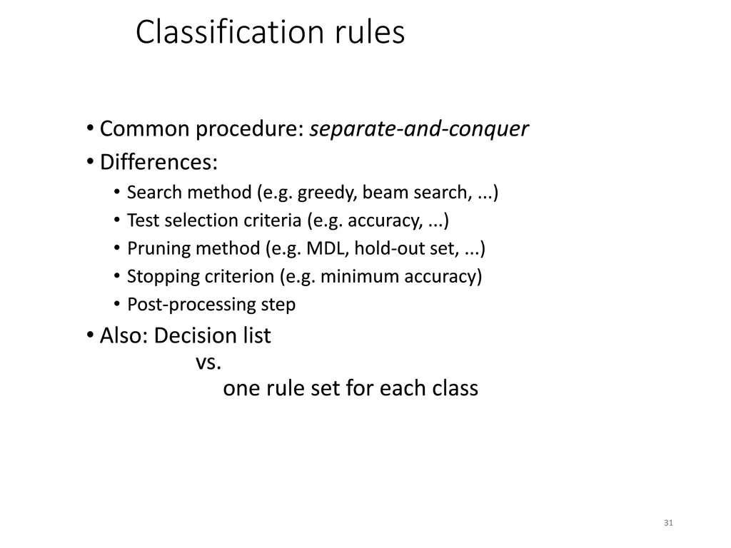 classification rules 1
