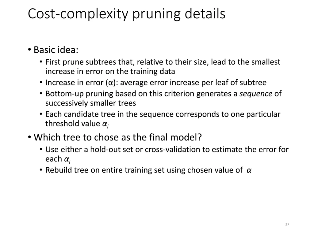 cost complexity pruning details