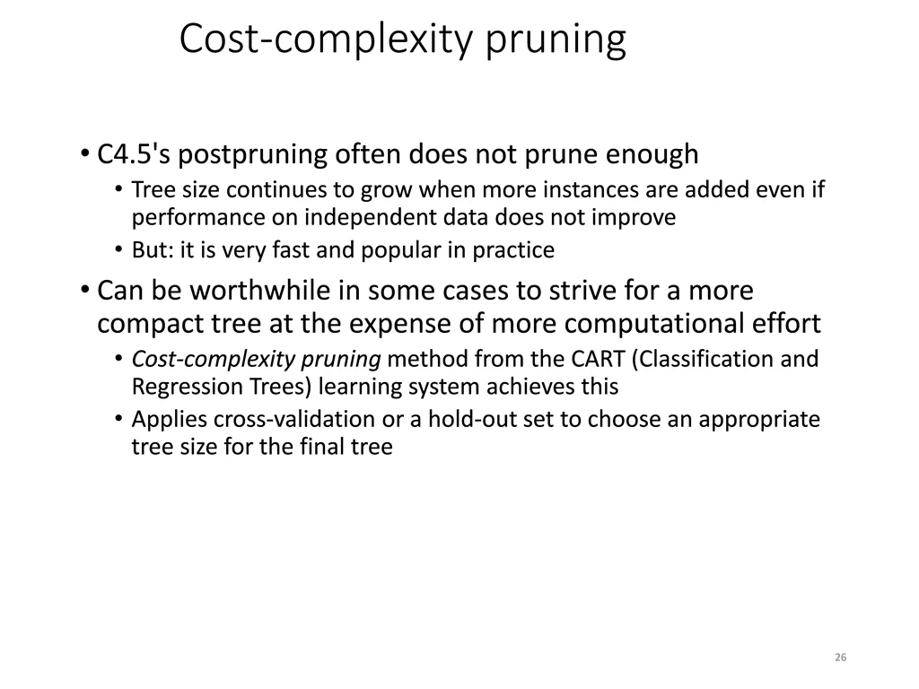 cost complexity pruning