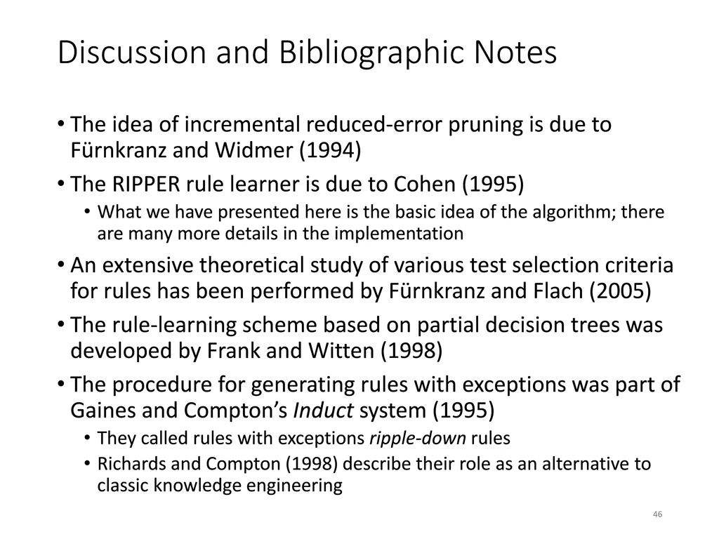 discussion and bibliographic notes 1