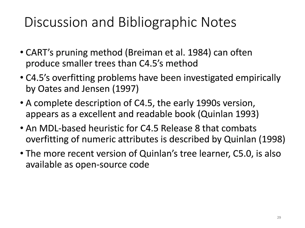 discussion and bibliographic notes