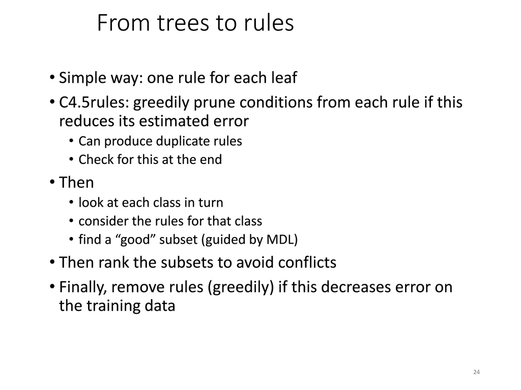 from trees to rules