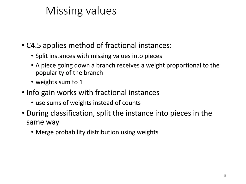 missing values