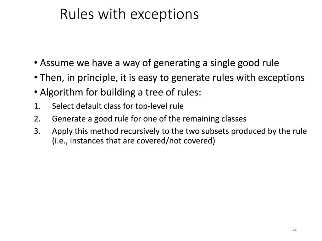rules with exceptions