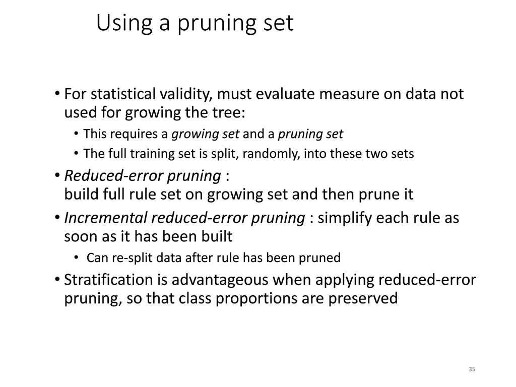 using a pruning set