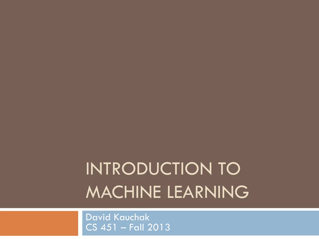 introduction to machine learning