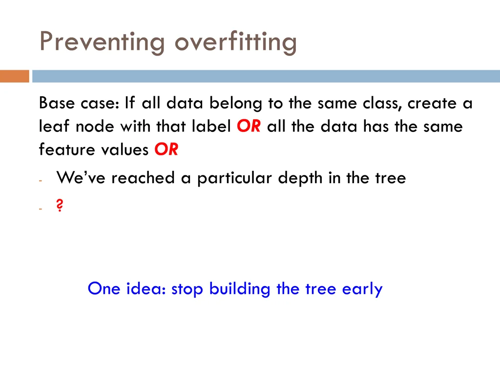 preventing overfitting