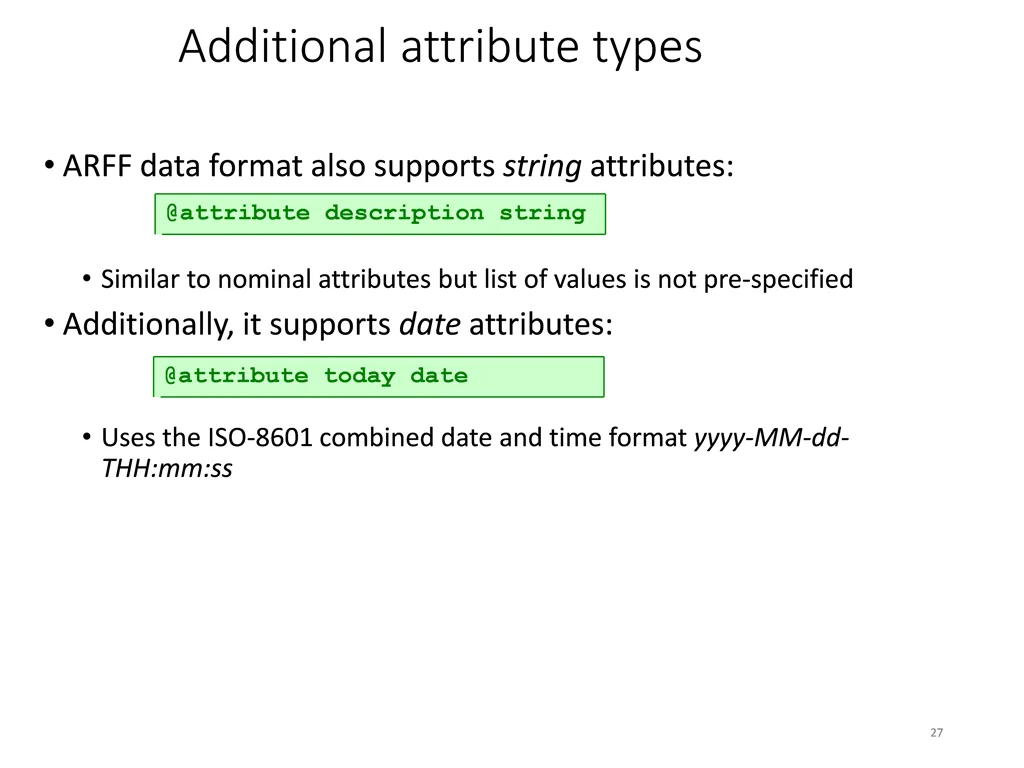 additional attribute types