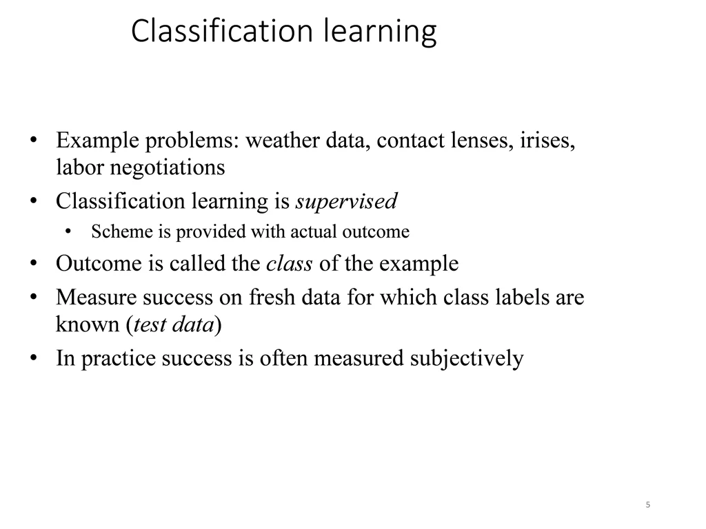 classification learning