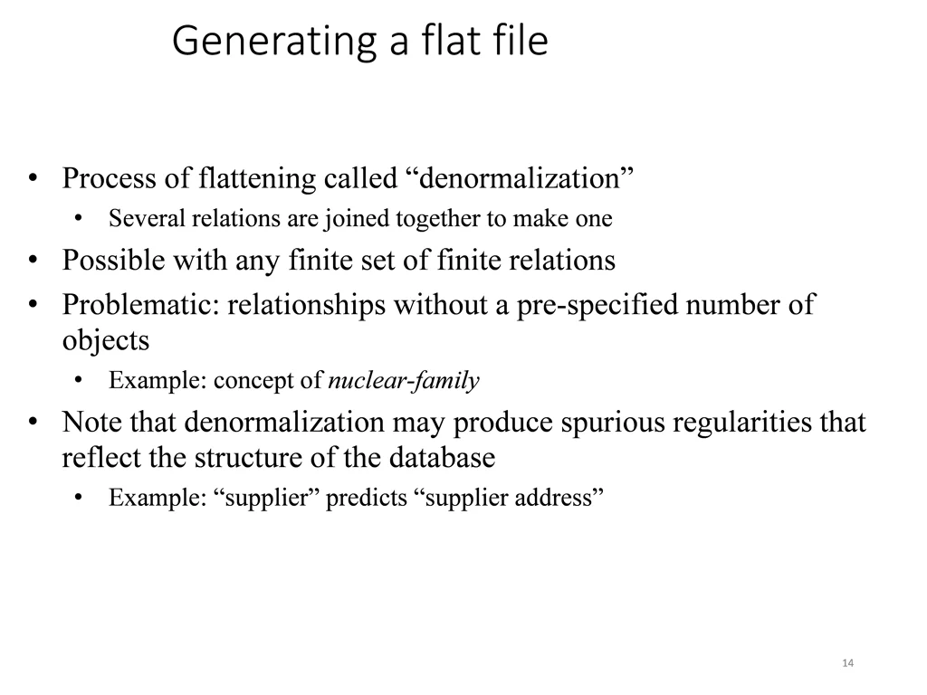 generating a flat file