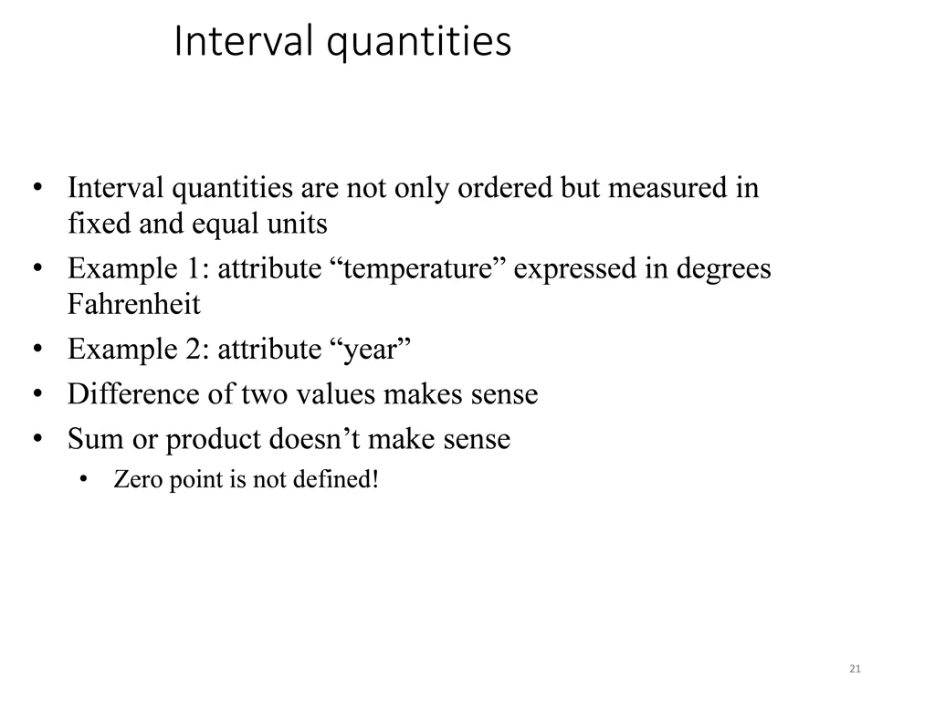 interval quantities