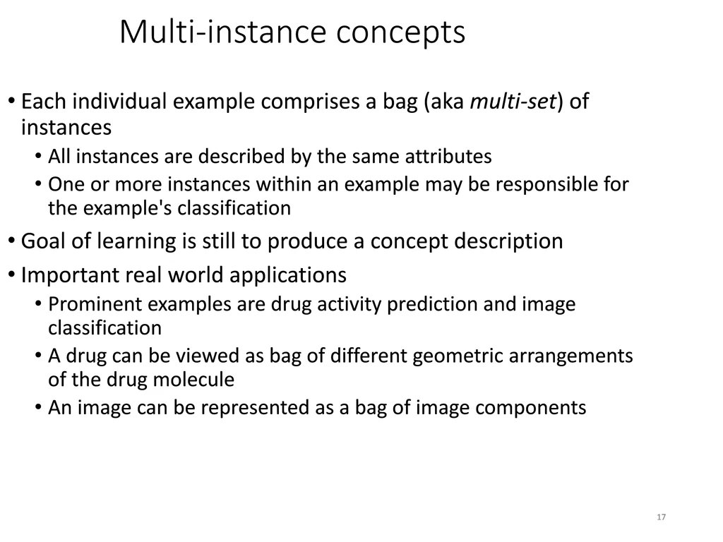 multi instance concepts