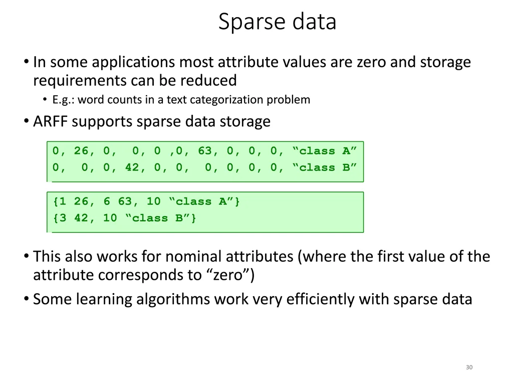 sparse data