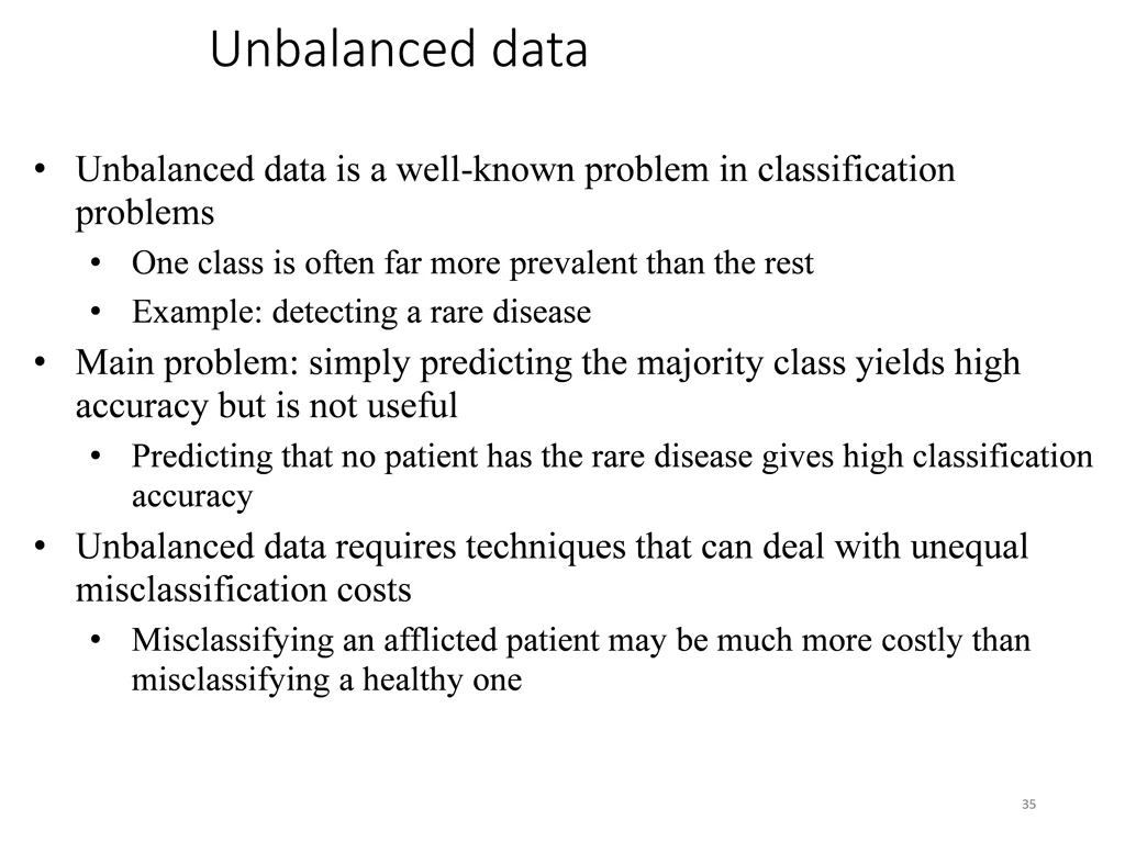 unbalanced data