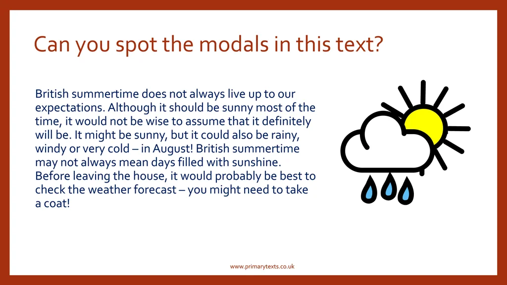 can you spot the modals in this text