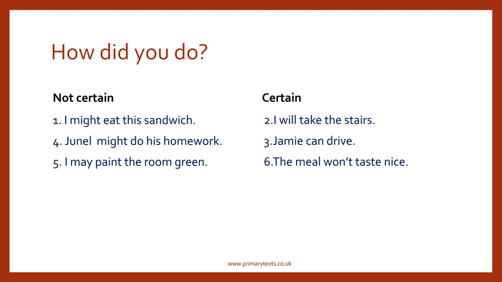 how did you do