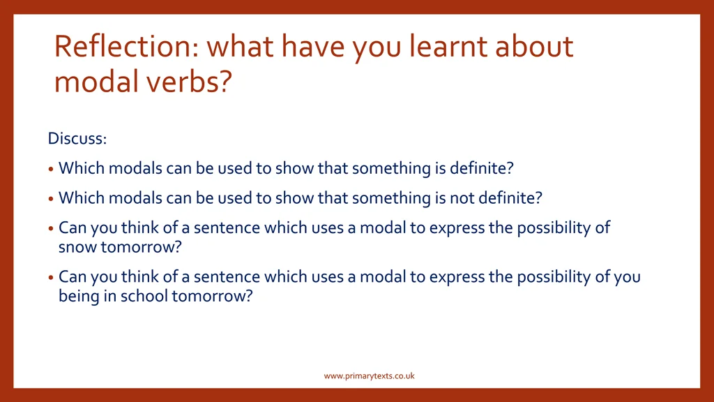reflection what have you learnt about modal verbs