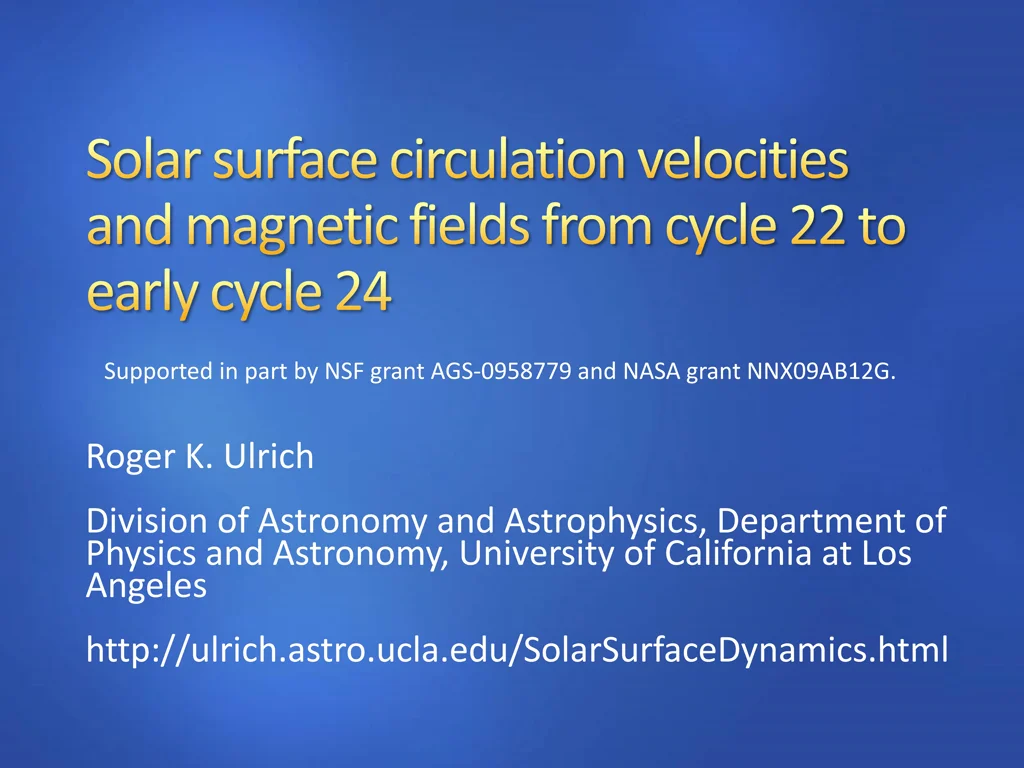 supported in part by nsf grant ags 0958779