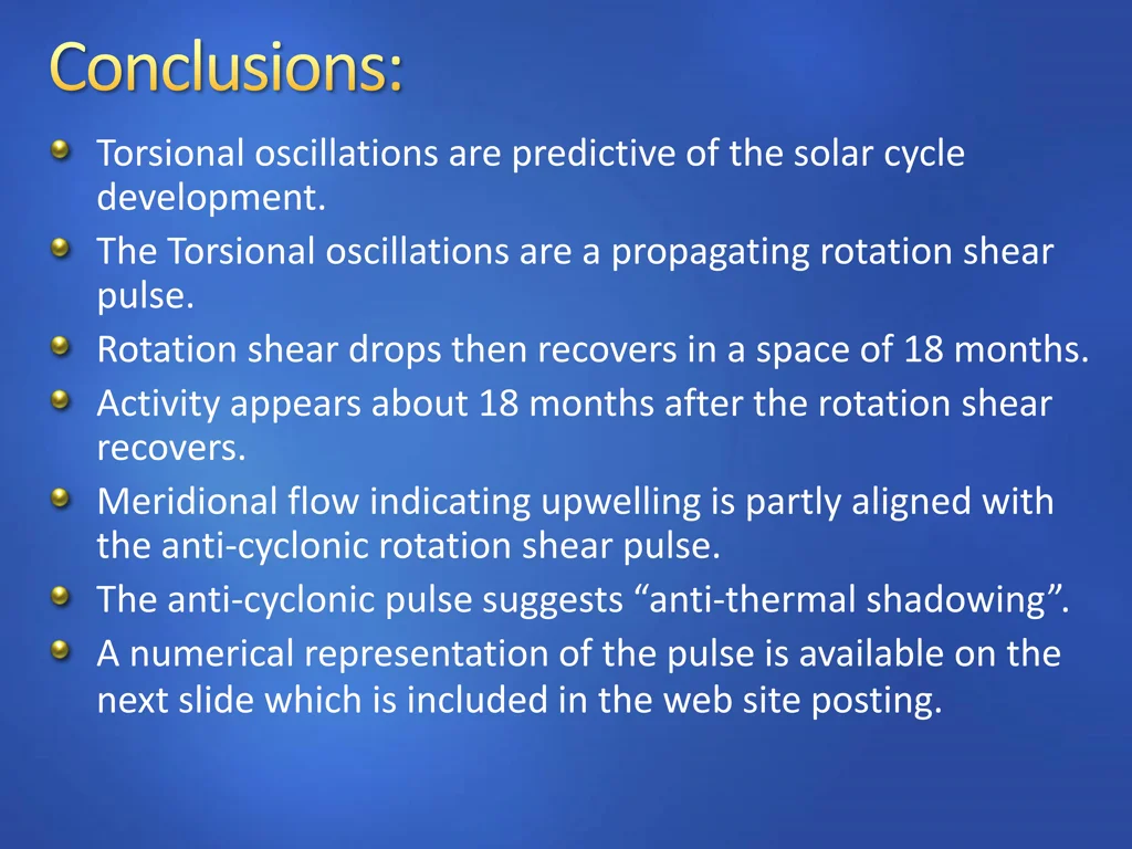 torsional oscillations are predictive