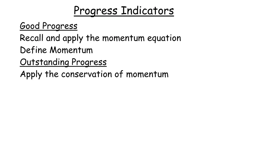 progress indicators