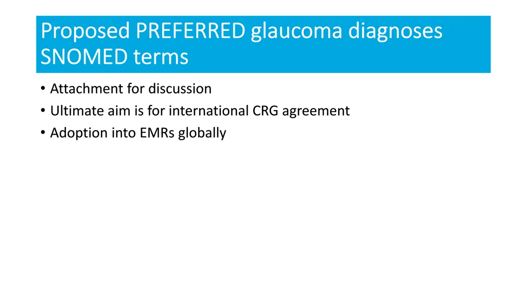 proposed preferred glaucoma diagnoses proposed