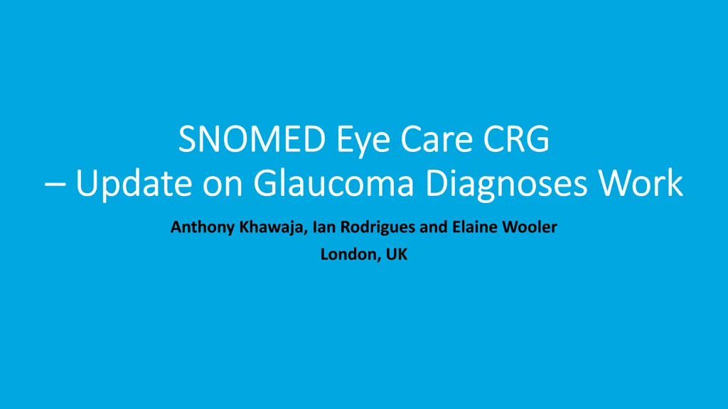 snomed eye care crg snomed eye care crg update