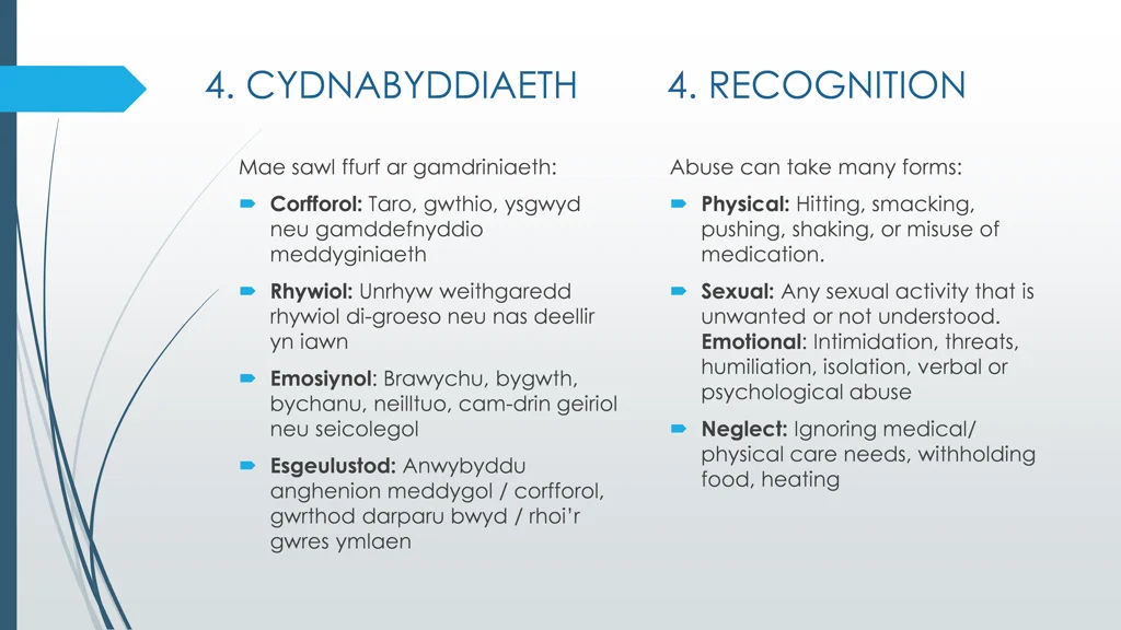 4 cydnabyddiaeth