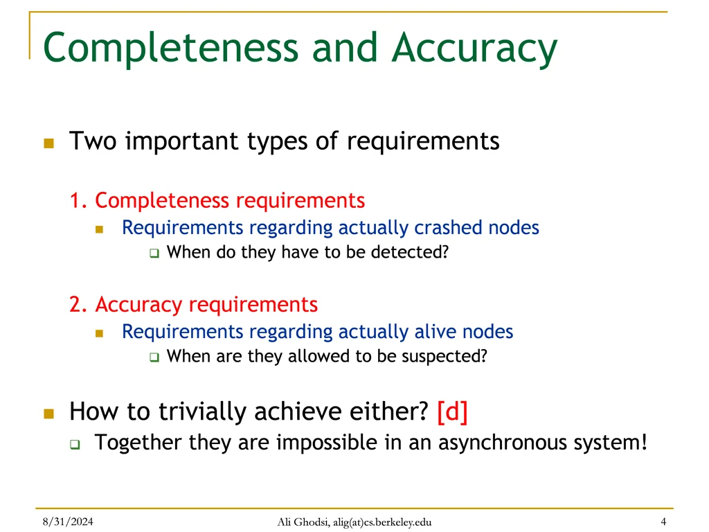 completeness and accuracy