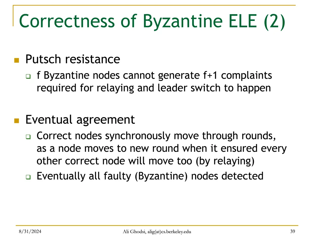 correctness of byzantine ele 2