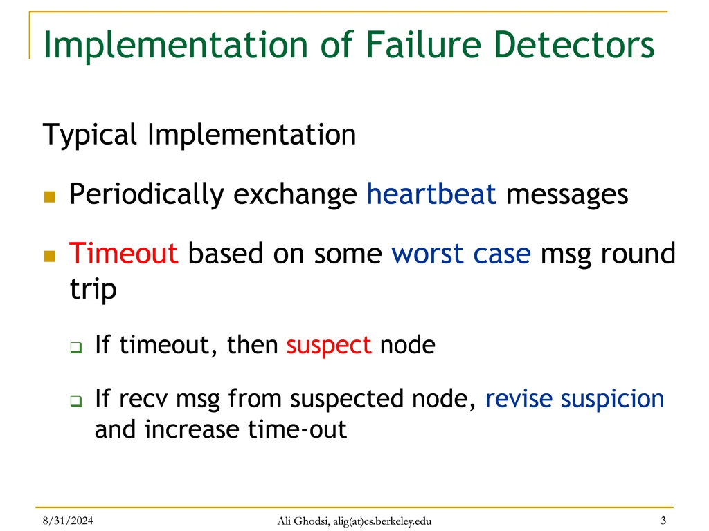 implementation of failure detectors