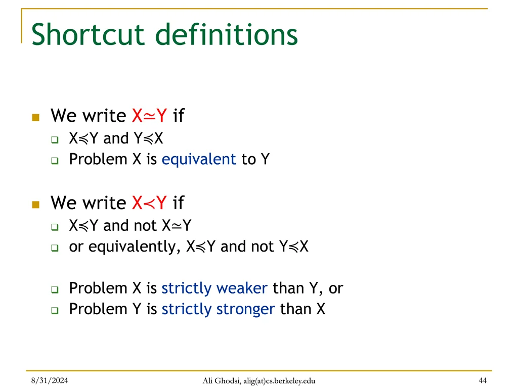 shortcut definitions