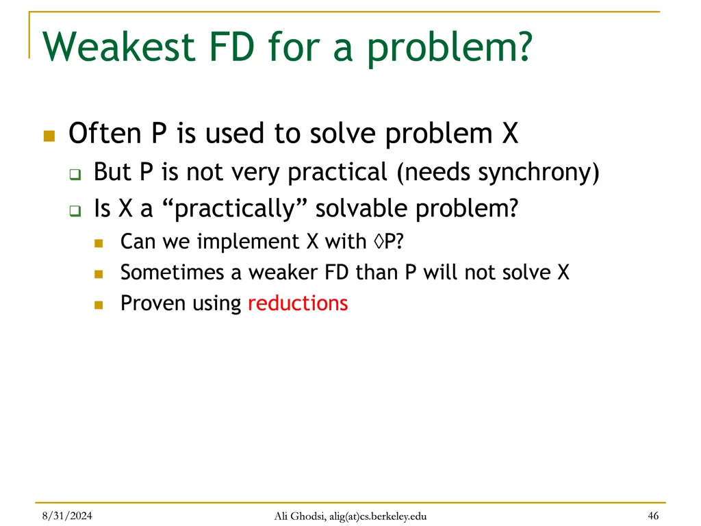 weakest fd for a problem