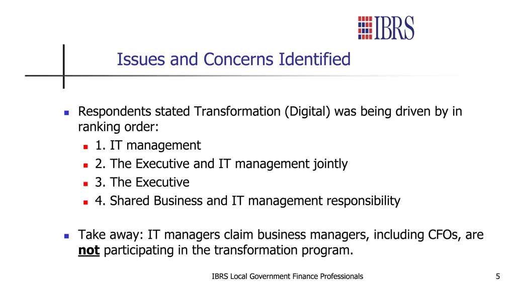 issues and concerns identified 1