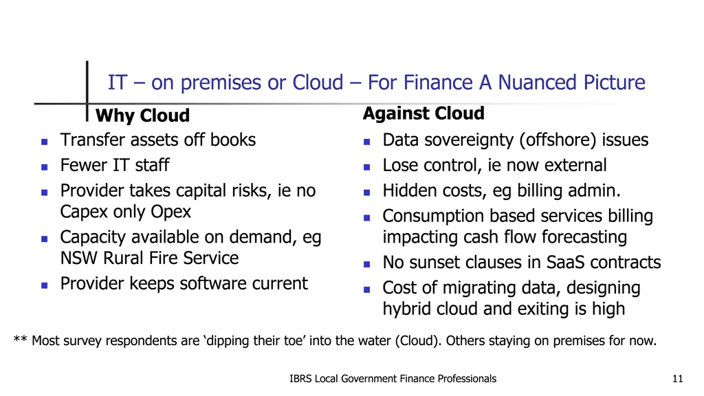 it on premises or cloud for finance a nuanced