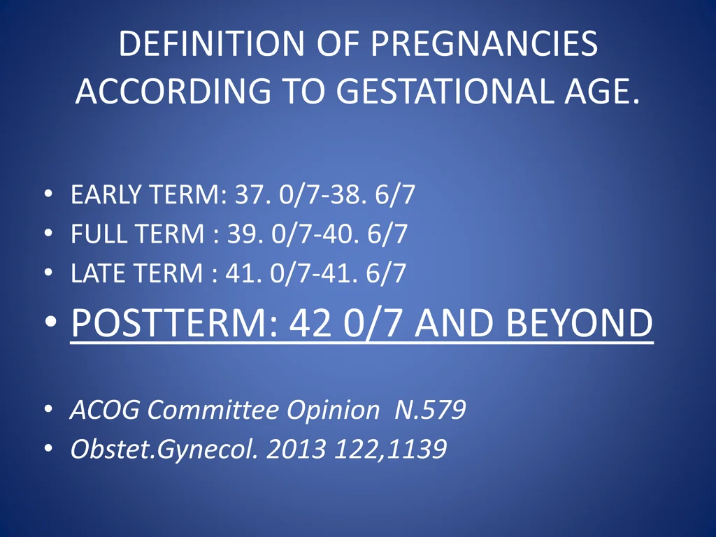 definition of pregnancies according
