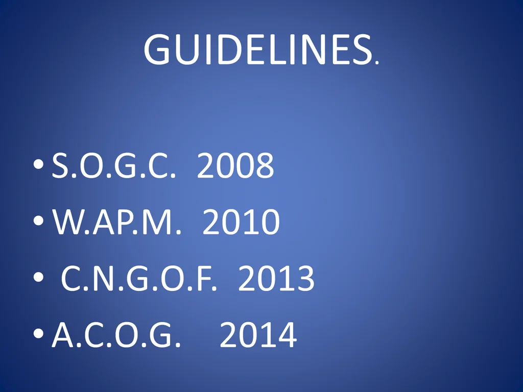 guidelines