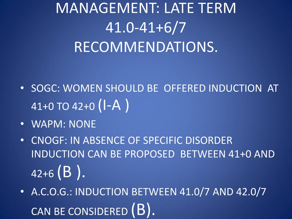 management late term 41 0 41 6 7 recommendations