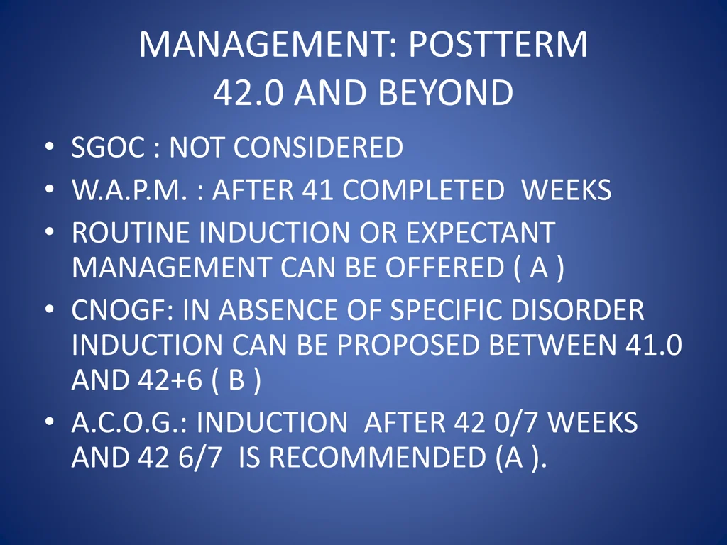 management postterm 42 0 and beyond sgoc