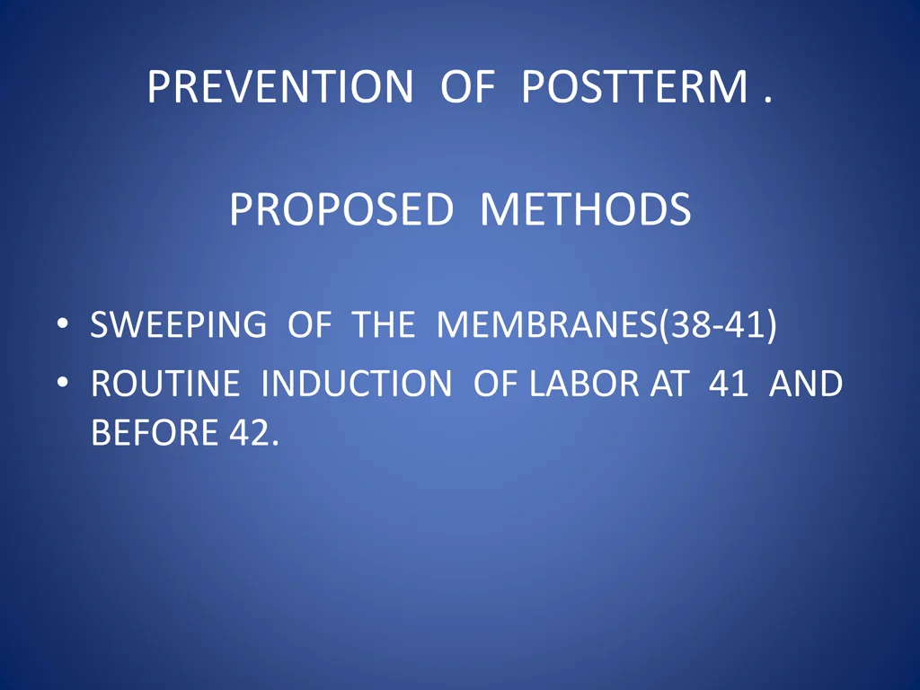 prevention of postterm