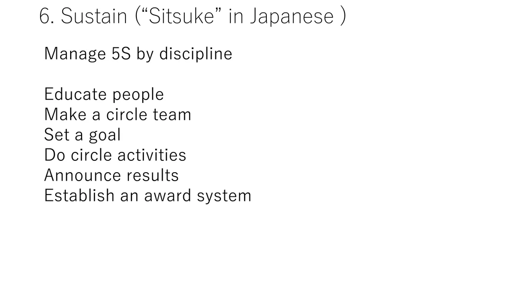 6 sustain sitsuke in japanese