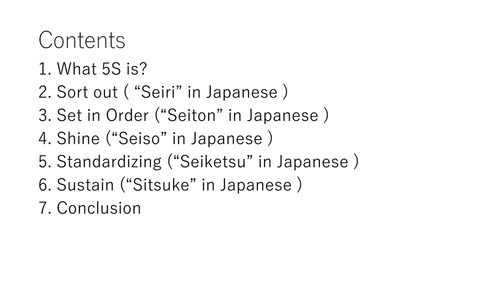 contents 1 what 5s is 2 sort out seiri