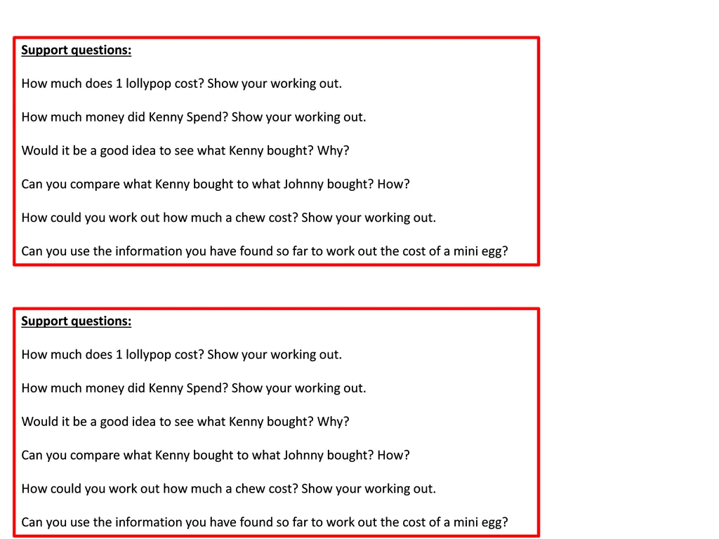 support questions