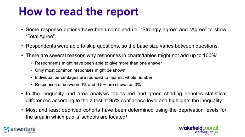 how to read the report