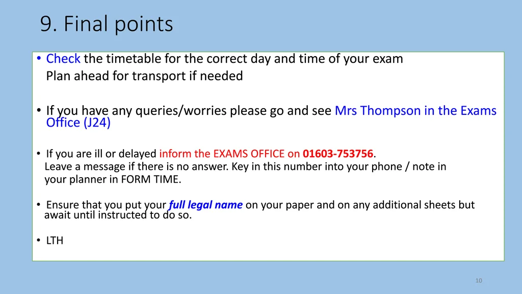 9 final points