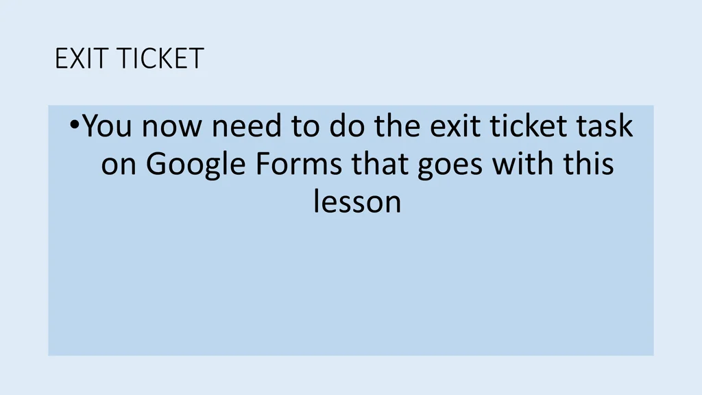 exit ticket