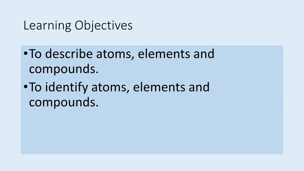 learning objectives