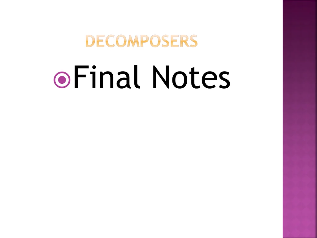 final notes