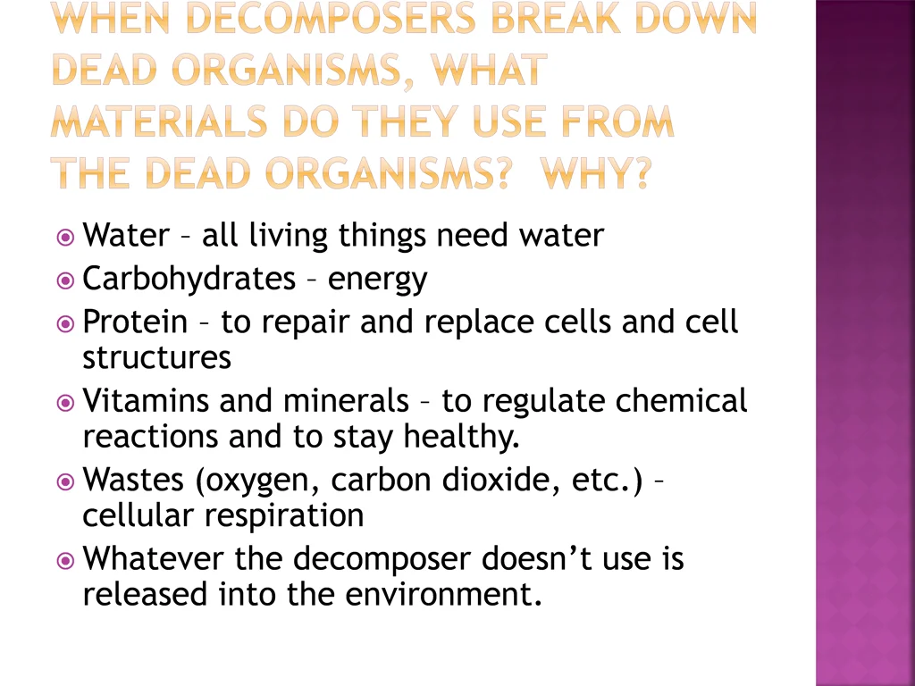 water all living things need water carbohydrates