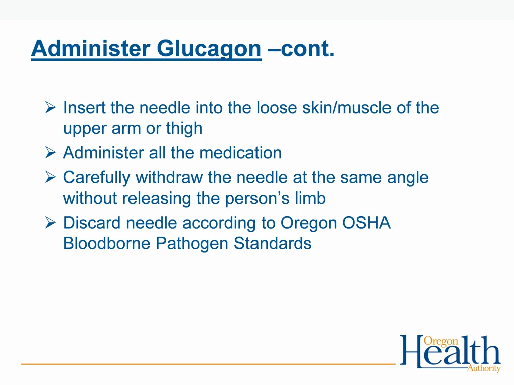 administer glucagon cont