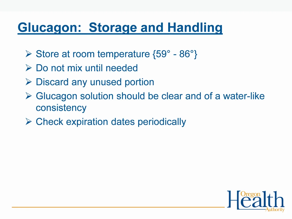 glucagon storage and handling